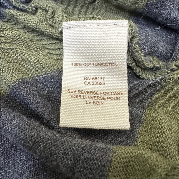 Free People LRG Olive & Gray Striped Crumbled Ruched Cardigan - Picture 5 of 5